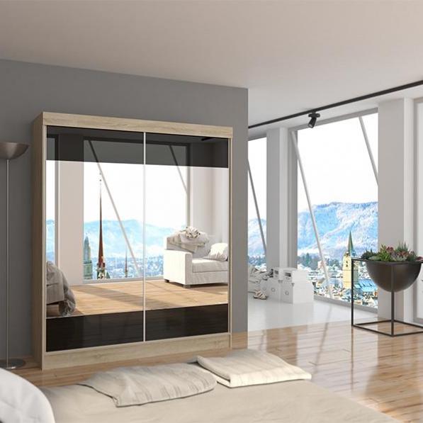 Kupi Garderobni ormar Fermont mat bijela i hrast sonoma 200x200 / Cena v trgovini Vsebo