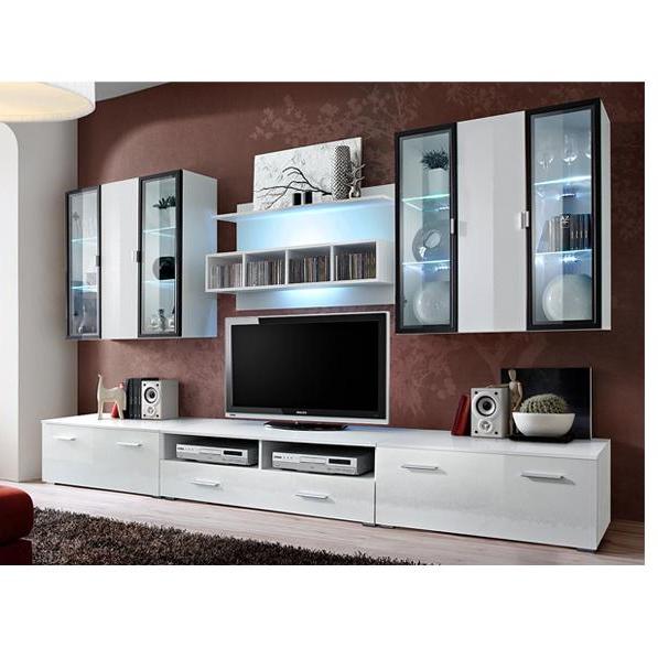 Kupi Regal za dnevni boravak Quadro 300 cm - LED / Cena v trgovini Vsebo