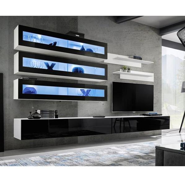 Kupi Regal za dnevni boravak FLY J 320 cm - LED / Cena v trgovini Vsebo