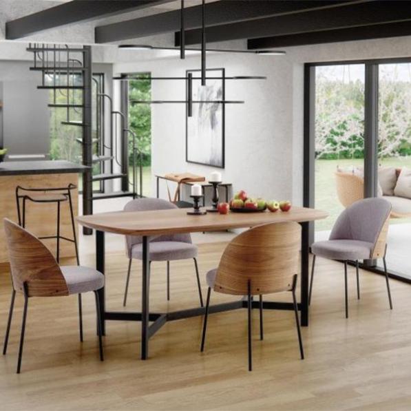 Kupi Blagovaonski stol Norton - orah / crna / Cena v trgovini Vsebo