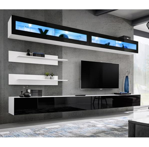 Kupi Regal za dnevni boravak FLY I 320 cm - LED / Cena v trgovini Vsebo