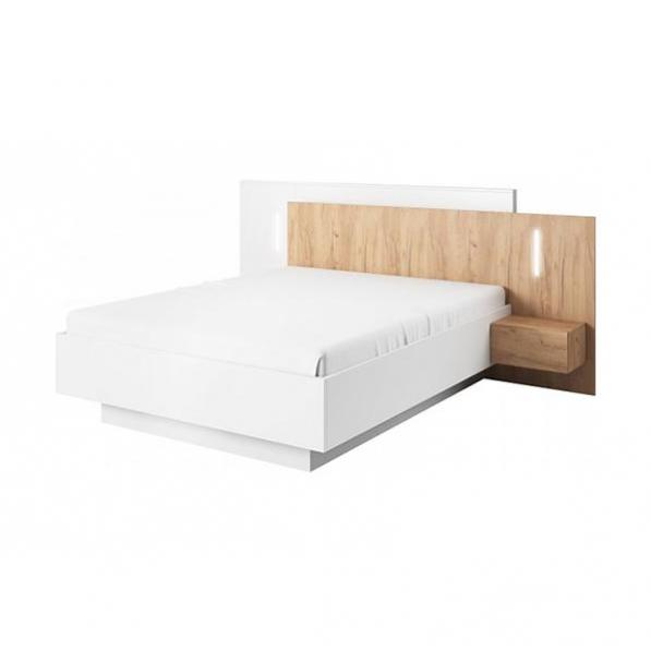 Kupi Krevet 3D B 160x200 - bijela + zlatni hrast / Cena v trgovini Vsebo