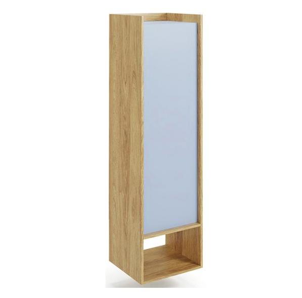 Kupi Ormar Mobius 1D - hikori hrast/svijetlo plava / Cena v trgovini Vsebo