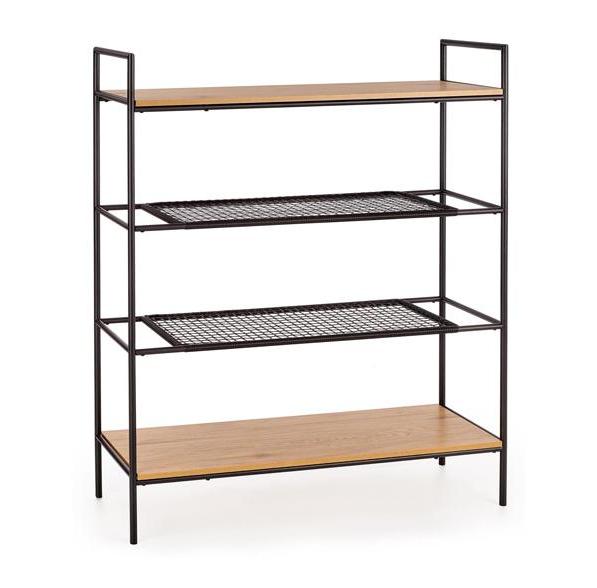 Kupi Regal REG-21 - zlatni hrast / crna / Cena v trgovini Vsebo