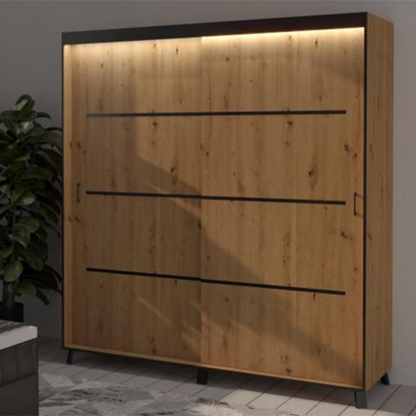 Kupi Garderobni ormar Berke 200 LED / Cena v trgovini Vsebo