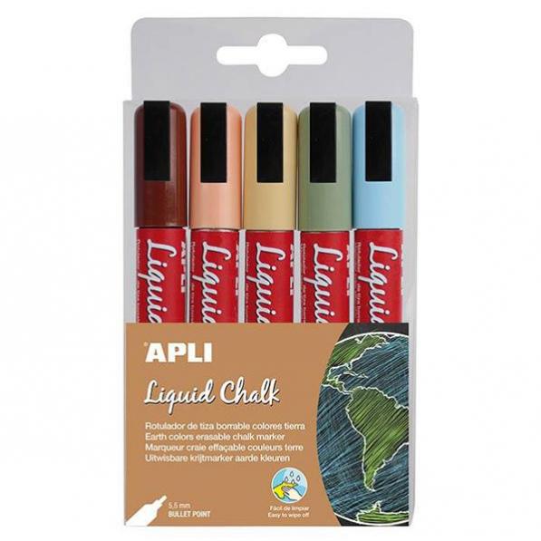 Kupi Apli markeri kredom, okrugli vrh, 5 kos zemljani tonovi / Cena v trgovini Vsebo