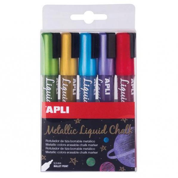 Kupi Apli markeri kredom, okrogla konica, 5 kos metalik nijanse / Cena v trgovini Vsebo