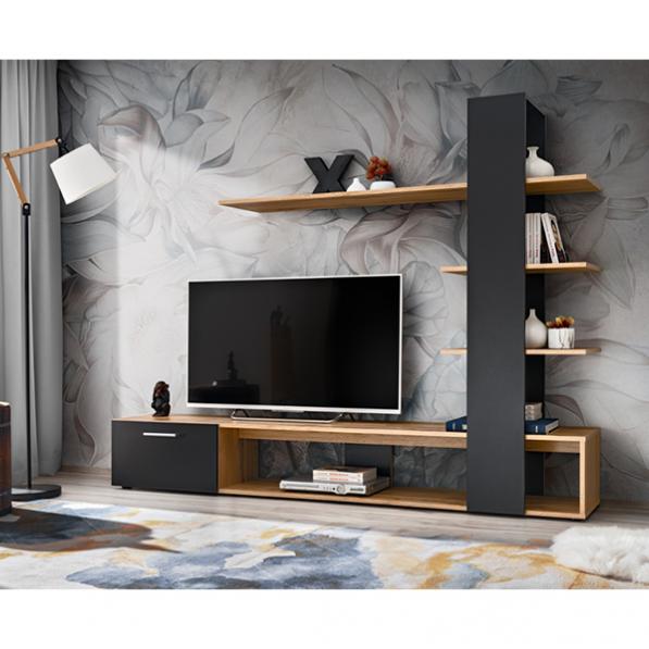 Kupi Regal za dnevni boravak Eco - crn/votan / Cena v trgovini Vsebo