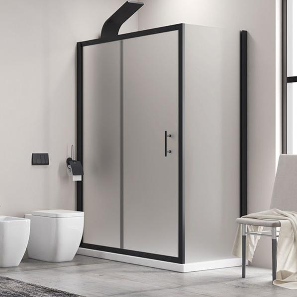 Kupi Tuš kabina Flora 500 Nero Satin 90x130 / Cena v trgovini Vsebo