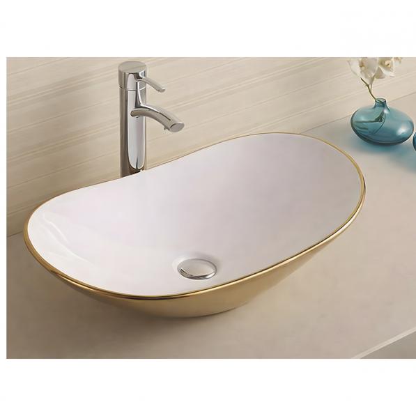 Kupi Umivaonik Kimic Oval White-Gold 62 / Cena v trgovini Vsebo