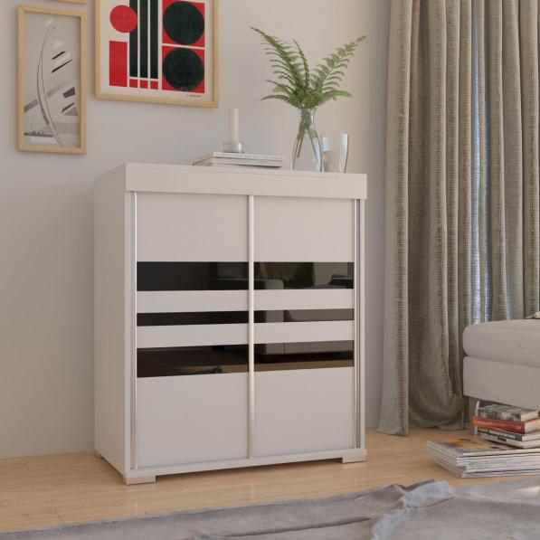 Kupi Komoda Hugo - hrast sonoma / bijela mat / Cena v trgovini Vsebo