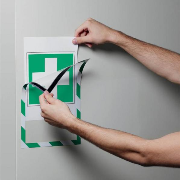 Kupi Durable Okvir DURAFRAME MAGNETIC A4, zeleno-bijel SECURITY, 5 kos / Cena v trgovini Vsebo