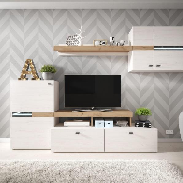 Kupi Regal za dnevni boravak Jet -  bor i zlatni hrast  / Cena v trgovini Vsebo