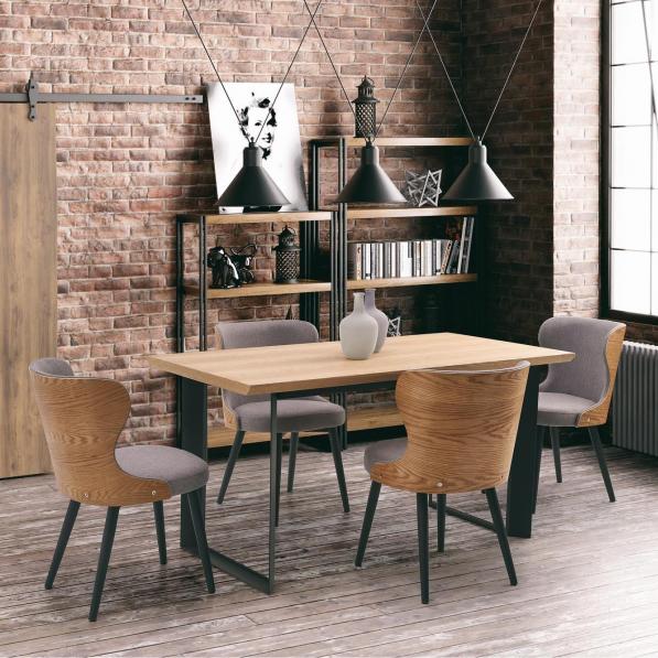 Kupi Stolić Harris - prirodni hrast/crna / Cena v trgovini Vsebo