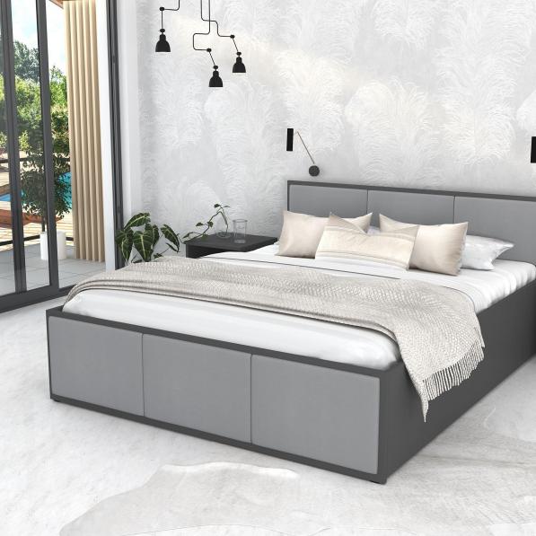 Kupi Krevet Panama tapecirani - 160x200 cm - siva / Cena v trgovini Vsebo