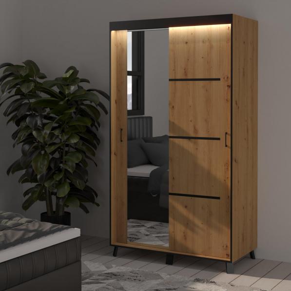 Kupi Garderobni ormar Gildo 120 + LED / Cena v trgovini Vsebo